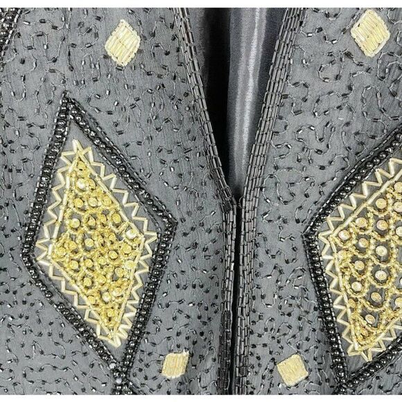 Vintage Fashion Creation Silk Black And Gold top - Picture 7 of 9